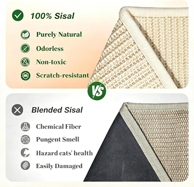 Natural Sisal Replacement Scratch Pad, Compatible with The ERGTFVN Cat Scratching Bed, Wear-Resistant and Durable, Allowing Cats to Sharpen Their Claws While Protecting Your Furniture.