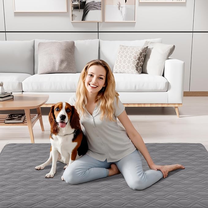 Smiry Reversible Waterproof Pet Couch Covers for Sofa | Washable Dog Couch Sofa Covers, Water Resistant Furniture Protector Slipcover, Geometric (30"x70", Grey/Dark Grey)