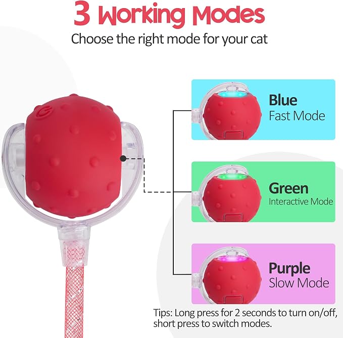 Interactive Cat Toys Ball,Automatic Moving Ball Toy,Rechargeable