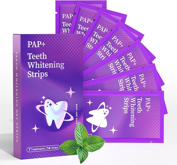 Carebest Purple Teeth Whitening Strips, 7 Treatments Whitening Kit with Mint Flavor, Enamel Safe, Gentle for Sensitive Teeth Whiten,Removes Stains for a Brighter Smile