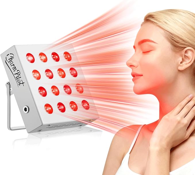 Red Light Therapy for Body Panel, 16‑LED 6 Wavelengths (630 nm, 660 nm, 810 nm, 830nm, 850 nm, 940 nm) Near‑Infrared Light Therapy Device, Ease Discomfort and Revitalize Skin(White)