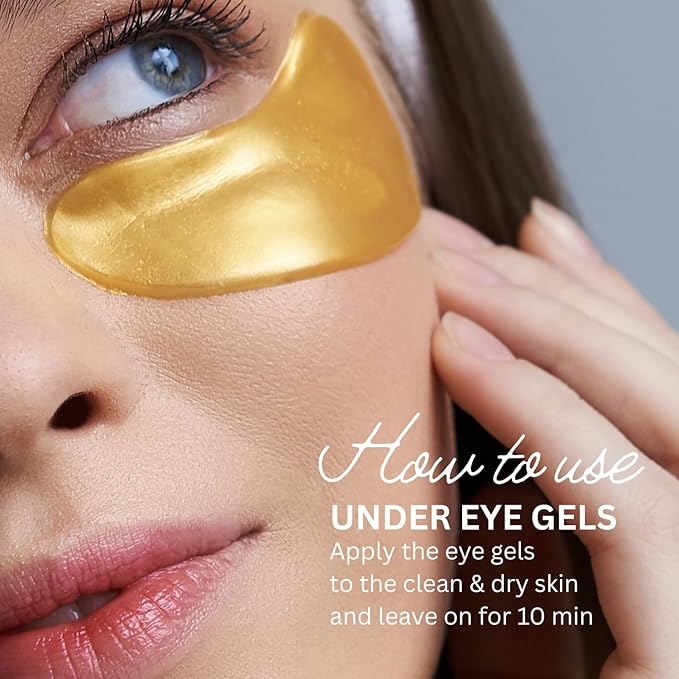 Marine Collagen Eye Gels, 12 Pairs, Under Eye Patches with Hyaluronic Acid, Natural Formula for Puffy Eyes