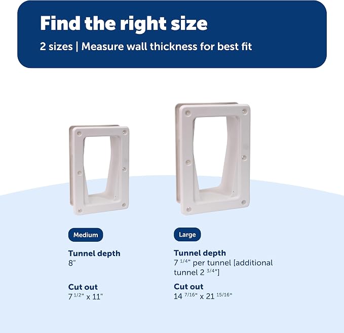 PetSafe Electronic Pet Door Wall Conversion Kit, Small | Telescoping Design for Quick Wall Install, Includes Frame, Tunnel, Hardware, Cutting Template & Instructions
