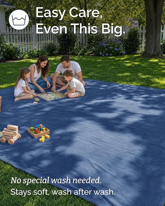 Ultra Soft Fleece Blanket Giant Blanket Size - Flannel Fleece Luxury Blanket - Lightweight for Couch Bed Chair - Thick, Warm and Breathable - All Season Cozy, Washed Blue