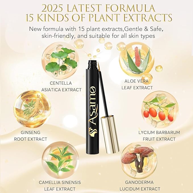 Eyelash Growth Serum – Natural Lash Enhancer with 15 Plant Extracts for Longer Thicker Fuller Lashes Nourishing Formula to Enhance Natural Beauty Hypoallergenic Oil Free lash growth serum -3ml