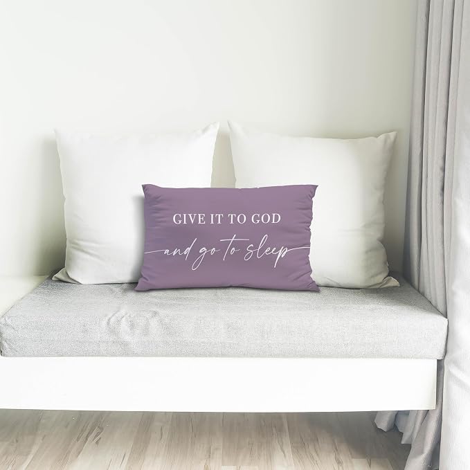 Give It to God and Go to Sleep, Decorative Pillows Cover for Bed, Throw Pillows Cover for Bed, 12x20 Inch Pillow Case, Decorative Bed Pillows Cover for Bedroom(12x20, Medium Grey)