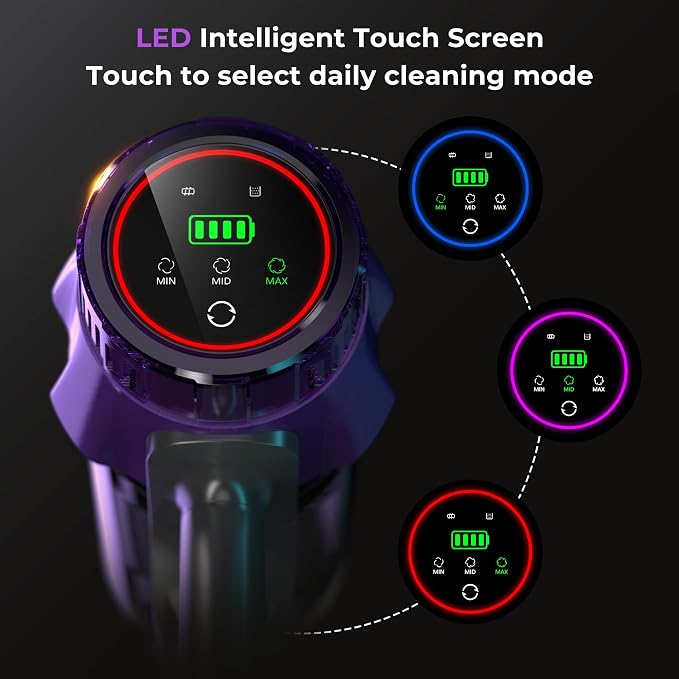 Cordless Vacuum Cleaner for Pet Hair, Powerful Suction, Up to 70Min Runtime | 600W Bushless Motor, Self-Standing, LED Smart Display, Anti-tangle Stick Vacuum Cleaner for Pet Hair, Carpet, Hard Floors