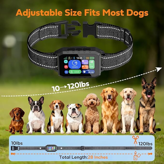 GPS Wireless Dog Fence & Training Collar System, Free App/Remote Controlled Custom Boundary up to 7000ft, Beep/Vibration/Safe Correction Modes, Early Alert, Waterproof for Dogs 10+ lbs