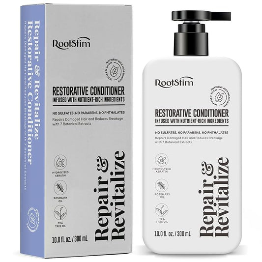 RootStim Thickening Conditioner for Thinning Hair: Anti-Breakage Formula with Rosemary Oil, Saw Palmetto & Hydrolyzed Keratin – Volumizing Treatment for Men & Women – Sulfate & Silicone Free, 10 fl oz