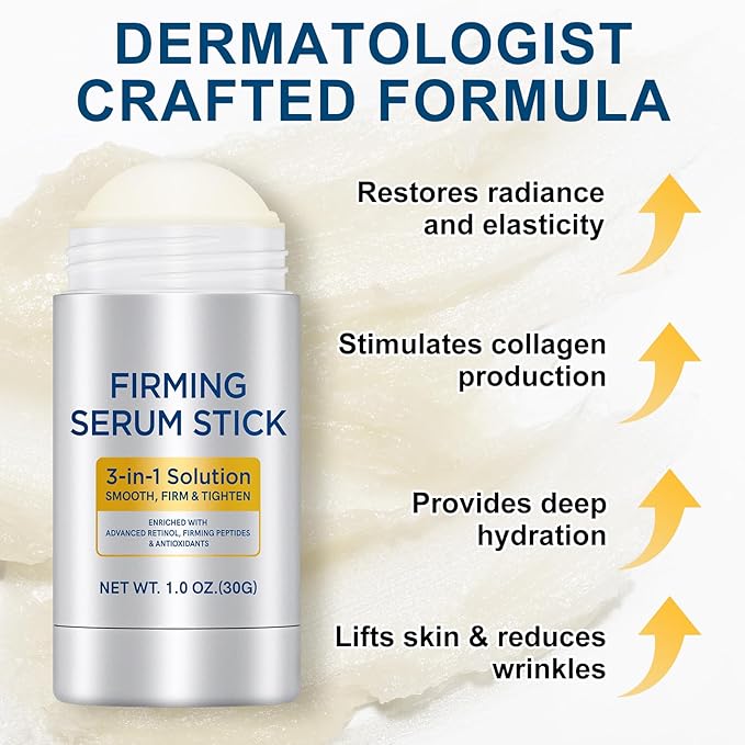 Advanced Retinol Firming Serum Stick with Antioxidants to Nourishing, Visibly Tighten and Firm Skin, Reduces Wrinkles & Fine Lines, Firming Stick for Face and Neck 1.0 oz