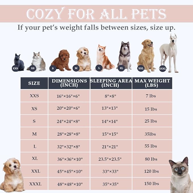 Washable Calming Dog & Cat Bed for Ultra Large Small Medium Size Pet | Donut Round Cute Warming Mat House Supply Indoor, 8 Sized Deal Necessity Essential Furniture for Boy Girl Puppy Kitten kitty