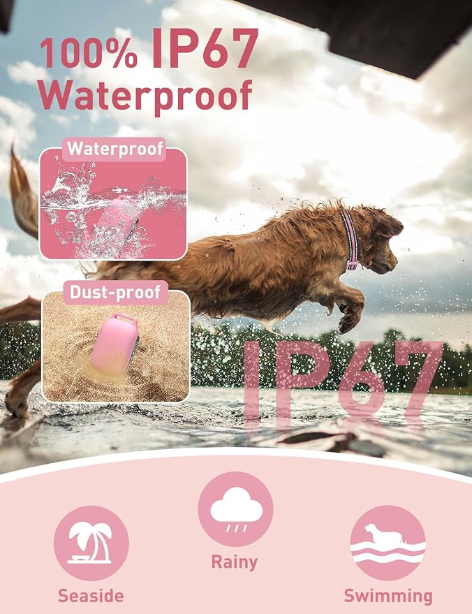 2-in-1 Bark and Shock Collar for Dogs, Automatic Bark Collar | Smart Anti Barking Dog Training Collar with 5 Adjustable Sensitivity, Vibration, Beep, Shock and Automatic (Pink)