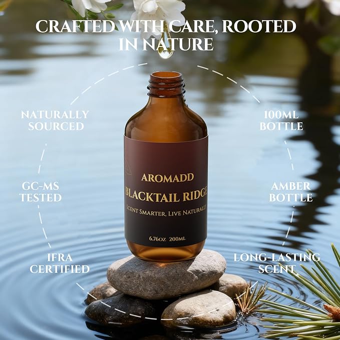 AROMADD AROMADD Blacktail Ridge Hotel Diffuser Oil Inspired by Luxury Hotel Collection Scent, Woody Sandalwood & Fir Aroma, Premium Fragrance Oil for Waterless Diffuser,Long-Lasting,6.76 fl oz(200 mL)