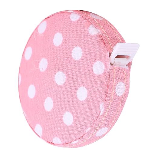 Haofy 150cm 60in Retractable Tape Measure for Body Fitness Measuring Chest Waist Hip Thigh Arm Shank Suitable for Adults Children Workout Tracking (No. 4 Rose Base with White dots)