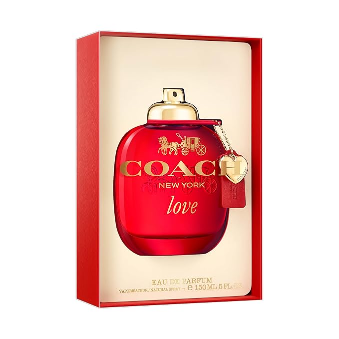 COACH Love Jumbo Eau de Parfum Spray - Women's Fragrance - Floral Fruity - With notes of Wild Strawberry, Red Velvet Rose & Vibrant Cedarwood - 5.0 Fl Oz