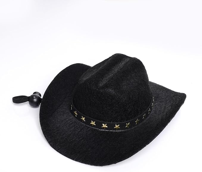 choyaxo Halloween Costumes for Dogs Cat Pet Cowboy Costume Cowboy Hat with Bandana Set for Halloween, Christmas, Holiday, Party, Cosplay (Black, Medium)