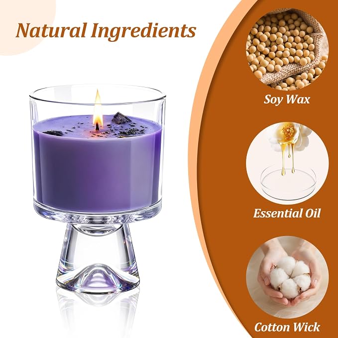 Graduation Gift for Women – Natural Soy Candle, 48-Hour Long Burning Aromatherapy with Rose & Healing Crystals, Gift for Mom, Bridesmaid, Birthday, Valentine, Housewarming (Rose Scented)