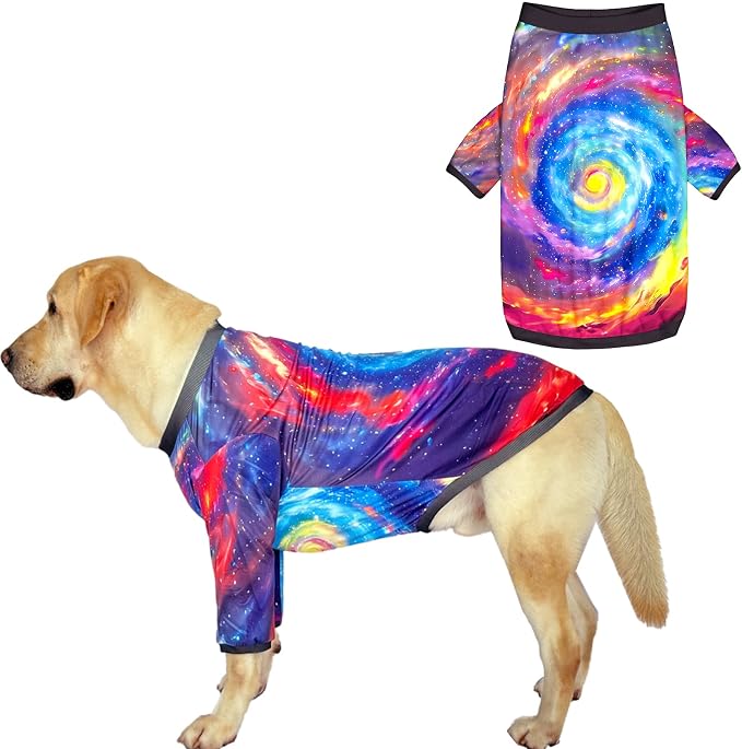 Dog T Shirts with Fantasy Galaxy Pattern Printed Pet Shirt Softable Pajamas for Large Dogs,Galaxy 2XL