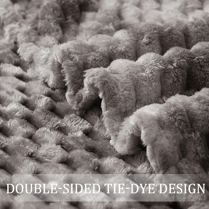 Exclusivo Mezcla 3D Fleece Twin Size Blanket for Bed, Tie-dye Grey | Extra Soft Fuzzy Plush Lightweight Bed Blankets, Cozy Fluffy Decorative Blankets for All Seasons, 90x66 Inches