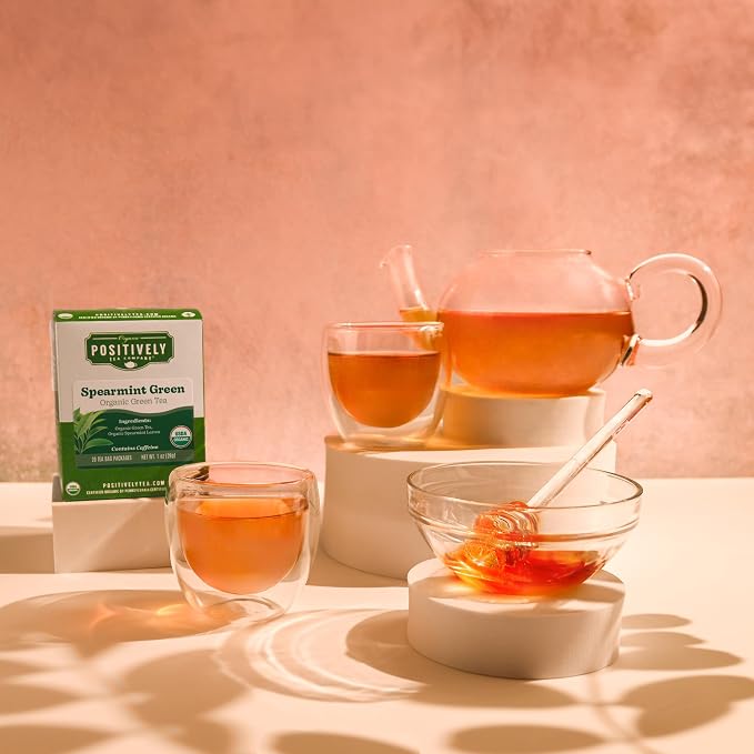 Organic Positively Tea Company, Spearmint Green Tea Bags, 20 Count