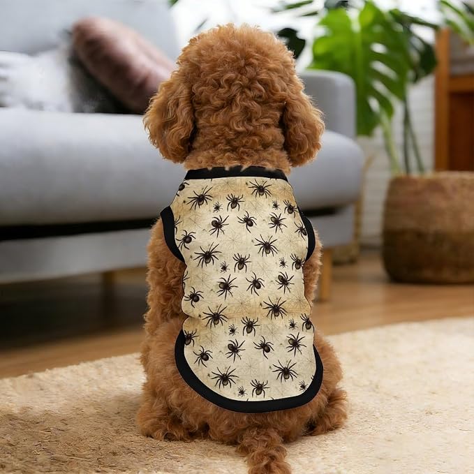 Halloween Pet Vest Black Spider Pet Shirts Large | scary insect Dog Shirt Vest cute pet Sleeveless Vests Ice Silk Dog T-Shirts holiday Dog Clothes Halloween Canine Wear