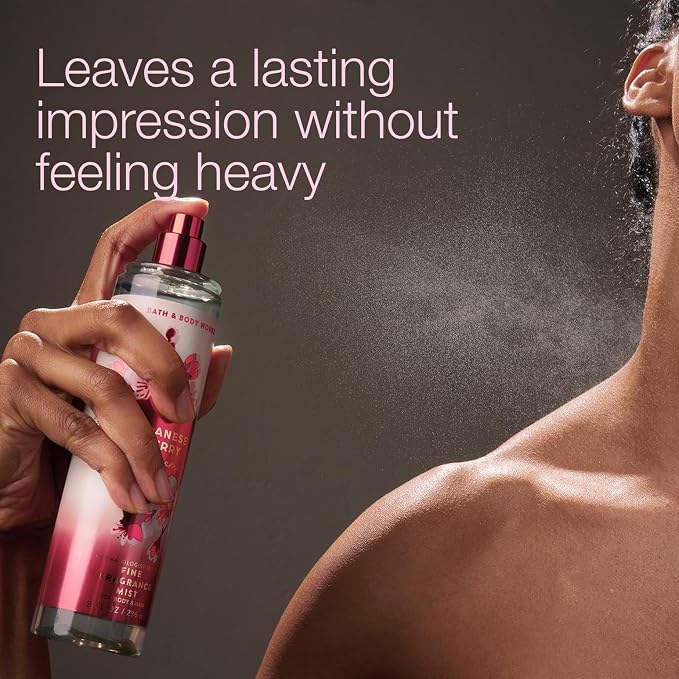 Bath & Body Works Japanese Cherry Blossom Fine Fragrance Mist, Body Spray & Perfume for Women, Long-Lasting Personal Fragrance, Iconic Floral Scent, 8 fl oz - 1 Pack