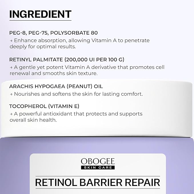 Vitamin A (Retinoids) Lightweight Face Cream for Anti-Aging, Reduce Wrinkles, Prevents Acne Breakouts, and Hyperpigmentation 1.8 OZ