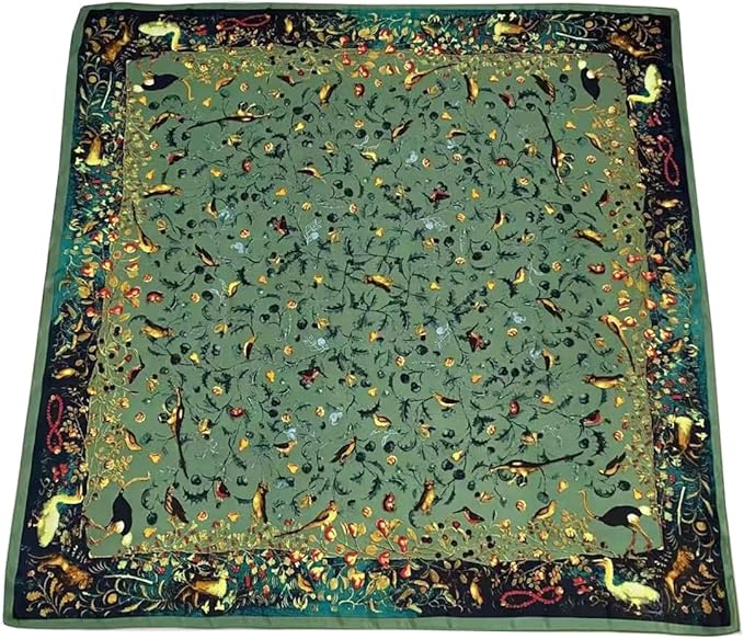 K-Elewon Large Square Scarf 43" Silk Scarf Fashion Scarves Silk Feeling Hair Wrapping Scarfs Night Sleeping Headscarf
