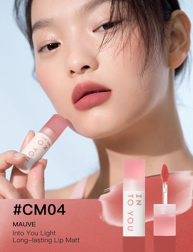 INTO YOU Matte Lipstick, Super Stay Lipstick for Women, Lip Stain Long Lasting Waterproof, Lip Mud Soft Lightweight, Smooth Lip Clay Mousse, Dual-Use For Lips And Cheek, Pink Lipstick (CM04)