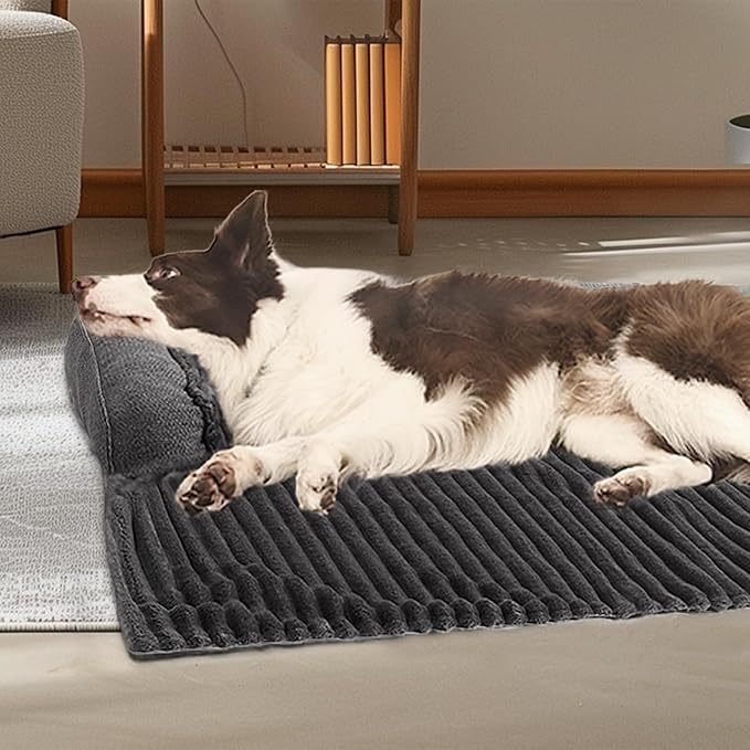 WINDRACING Luxury Dog Couch Bed, Washable Calming Dog Couch Cover, Couch Protector for Dogs, Waterproof Sofa Bed, Pet Bed Mats for Sofa, Pet Sofa Covers- Grey M:35"X31"X4.5"
