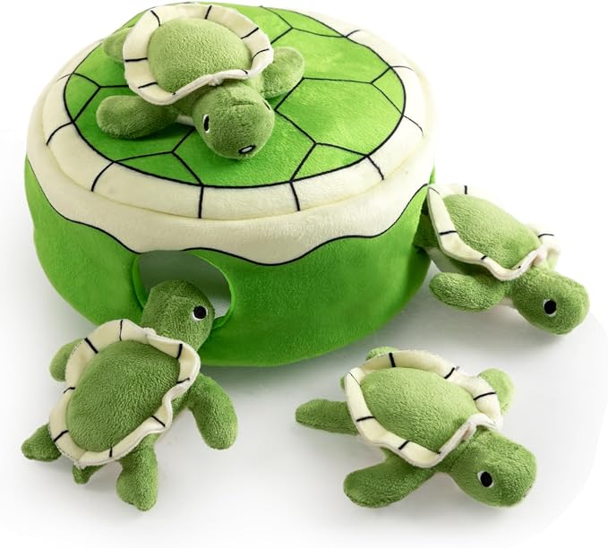 Hollypet Squeaky Hide and Seek Dog Toys for Small and Medium Dogs, Turtle