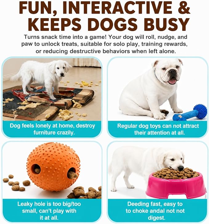 Interactive Treat Dispensing Dog Toys for Slow Feeder (Yellow)