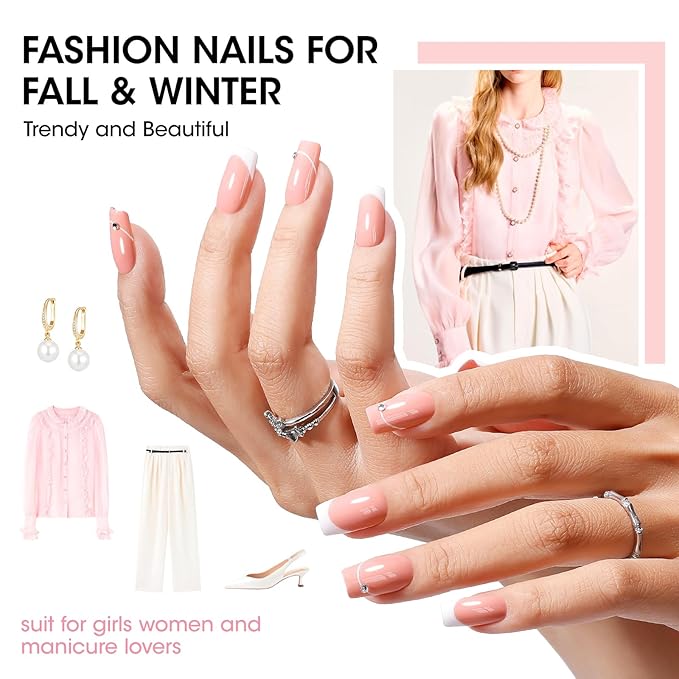 GELLEN French Manicure Nail Polish, Neutral Nude White Regular Nail Polish French Tip Set, Quick Air Dry, 10ml 12-Color Set for Finger Toe Nails Salon Home, Non UV Gel, HEMA Free, TPO Free, Non-toxic