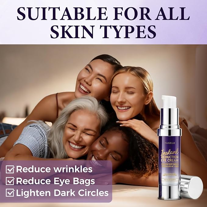 Tuggle Instant Eye & Face Tightening Serum, Instant Face Lift Cream Rapid Improve Under Eye Bags and Puffiness, Tightener Wrinkles & Fine Lines Fast, for Women & Men in Minutes, 0.67 oz