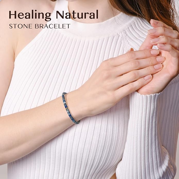 Inspirational Gifts Bracelets for Women: Valentines Mothers Day Birthday Gifts for Women Friends Sister Mom - Healing Natural Stone Beads Bracelets Thinking of you Get Well Soon Gift for Women