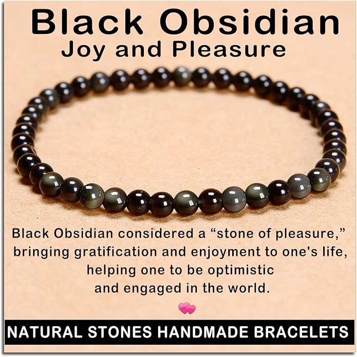 AD Beads Handmade Gemstone Stretch Elastic Bracelet Crystal Healing Reiki Nature's Beauty and Spiritual Essence Unisex
