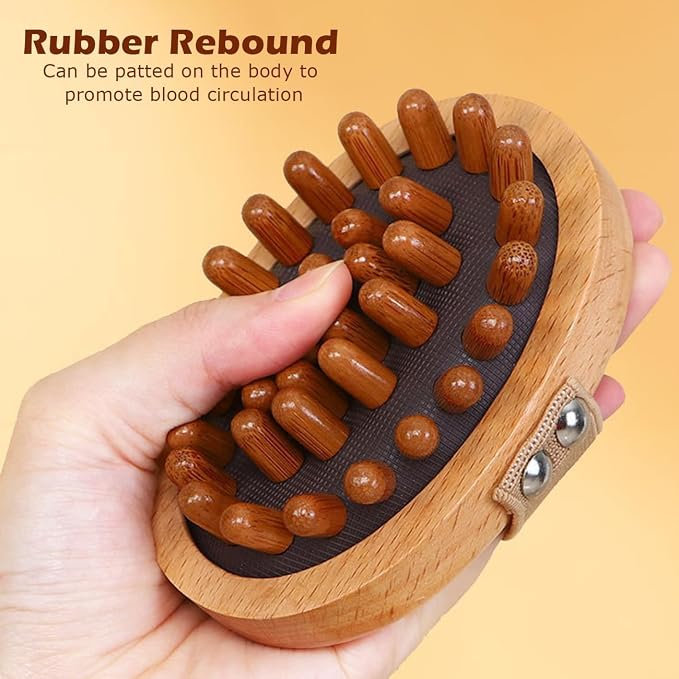 Fascia Massage Blaster Tool for Cellulite, Meridian Massage, Muscle Knots, Trigger Points, Cellulite Massager Tool for Body Tension Relief Promote Lymphatic Circulation Wood