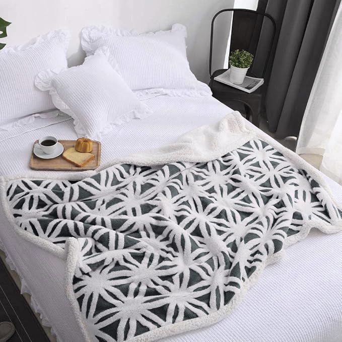 LOMAO Sherpa Fleece Blanket Gifts for Mom Dad Cozy Soft Throw Blanket for Women Men Birthday Gifts Dual Sided Couch Sofa Bed Blanket (Dark Grey, 90''x110'')