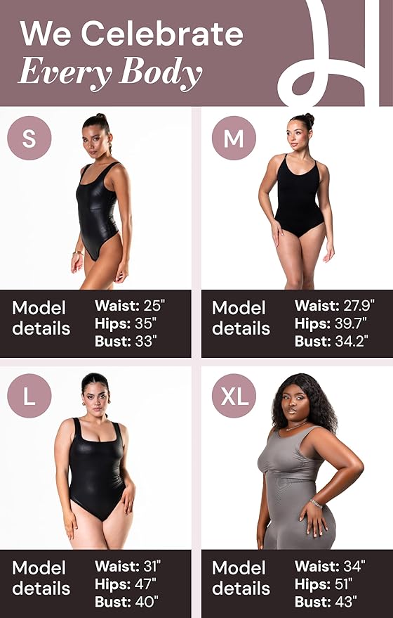 HeyShape Women's Seamless Tummy Control Waist Trainer Bodysuit - Full-Body Sculpting Shapewear with Round Neck