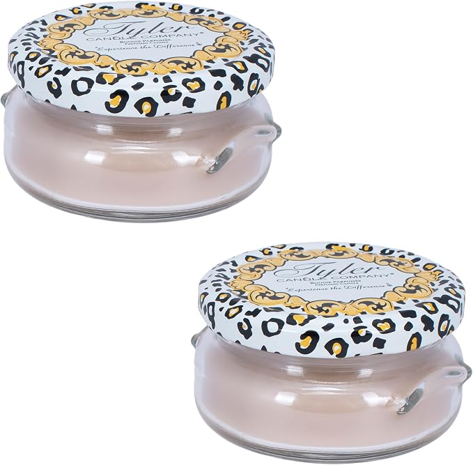 Tyler Creamy Beige 3.4 Ounce Glass Aromatherapy Scented Jar Candle Pack of 2, High Maintenance
