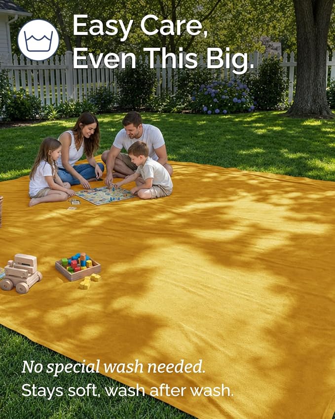 Ultra Soft Fleece Blanket Giant Blanket Size - Flannel Fleece Luxury Blanket - Lightweight for Couch Bed Chair - Thick, Warm and Breathable - All Season Cozy, Gold