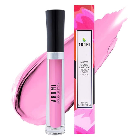 Aromi Baby Pink Matte Liquid Lipstick - Light Pink Lip Color for Women, Velvety Finish, Long-lasting,Waterproof, Vegan and Cruelty-free Makeup (Baby Pink)