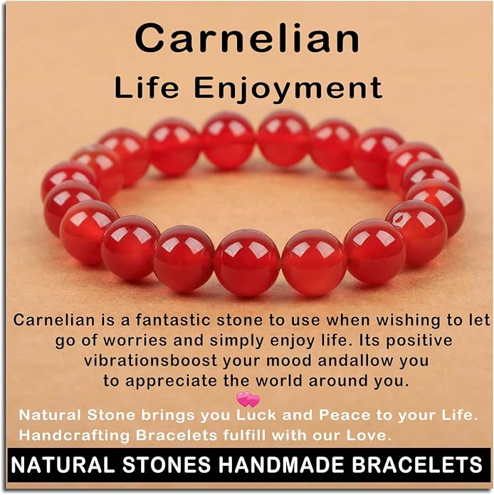 AD Beads Handmade Gemstone Stretch Elastic Bracelet Crystal Healing Reiki Nature's Beauty and Spiritual Essence Unisex
