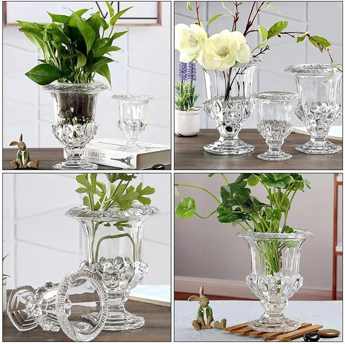 Glass Votive Holder 2 Pcs Glass Vase Ceramic Decor Tabletop Plant Stand Floor Vases Clear Vase for Flowers Home Ornament Transparent Household Flower Planter Air