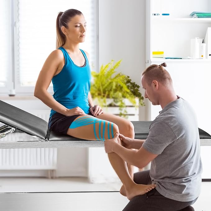 Adjustable Exam Table，Doctor Bed with Folding Legs is Stable and Durable，Folding Medical Exam Table Holds 500 lbs for Clinical Examination 、Massage 、Spa Beds、Beauty