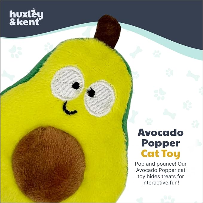 Huxley & Kent Plush Crinkle Catnip Cat Toy, Avocado, Small