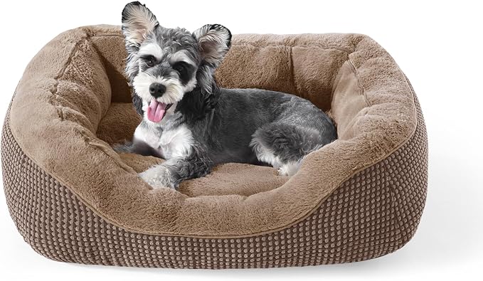Small Dog Bed Washable Orthopedic Calming Warming Durable Pet Bed with Anti-Slip Bottom