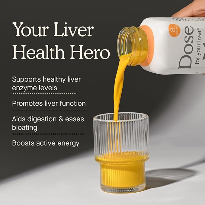 DOSE for Your Liver Cleanse Detox & Repair, Made with Organic Milk Thistle Supplement with Turmeric, Dandelion, Ginger, and Orange, Supports Healthy Liver Function,16oz Bottle, 3 Pack (3 Week Supply)