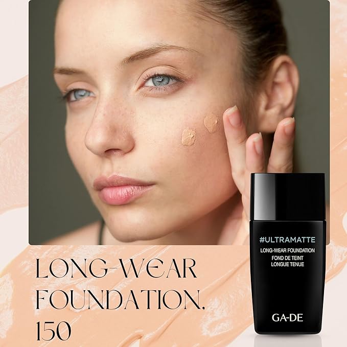 GA-DE Ultramate Long-Wear Foundation, 150 - Sweat-Resistant and No-Transfer Cream Foundation - Face Makeup for Flawless Ultra-Matte Finish - 1 oz
