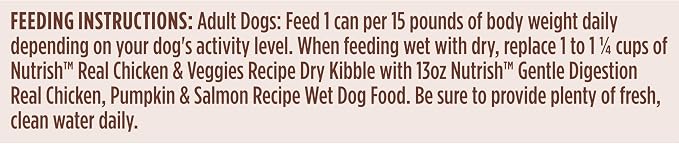 Nutrish Gentle Digestion Paté Wet Dog Food,13 oz. Can, (Rachael Ray)
